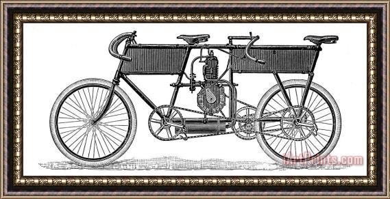 Others Tandem Motorcycle, 1899 Framed Painting