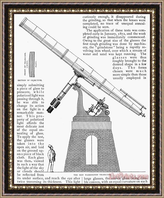 Others Telescope, 19th Century Framed Painting