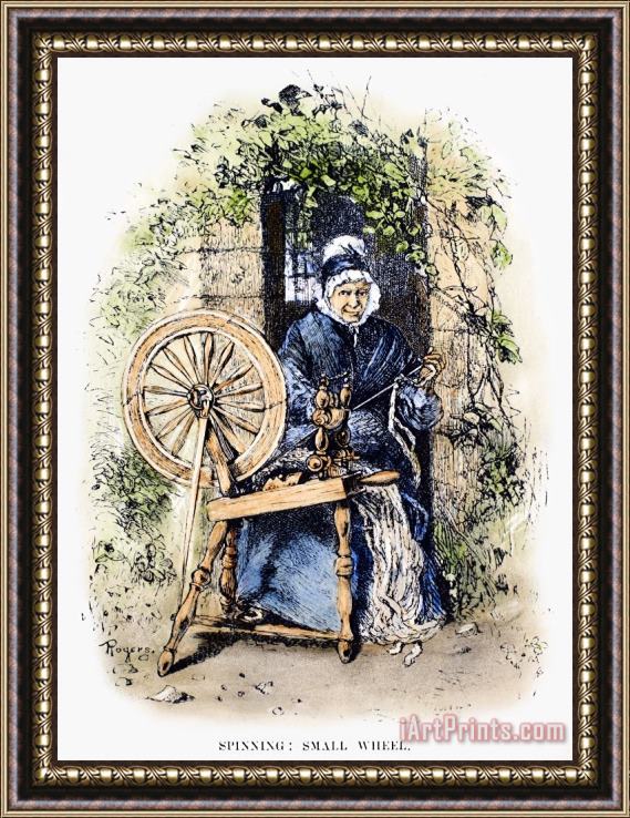 Others Textiles: Spinning Wheel Framed Print