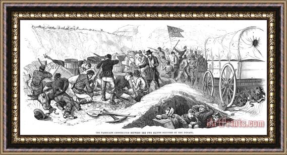 Others Utes: White River Attack Framed Painting