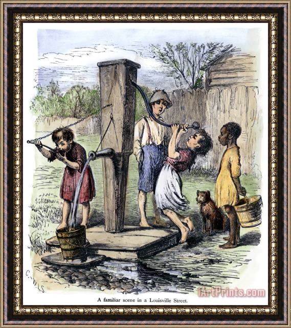 Others WATER PUMP, c1880 Framed Print
