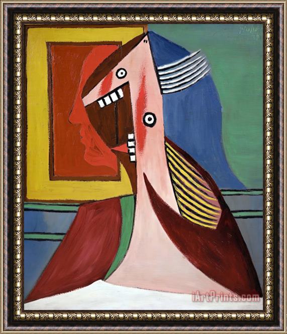 Pablo Picasso 21 Buste De Femme Avec Autoportrait Framed Print