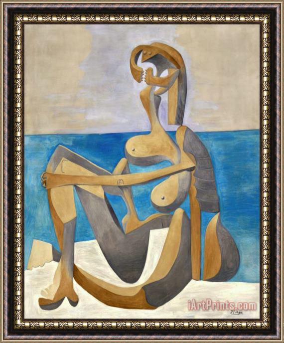 Pablo Picasso Baigneuse Assise Au Bord De La Mer C 1930 Framed Painting