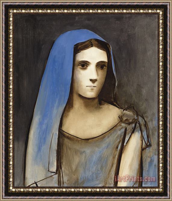 Pablo Picasso Buste De Femme Au Voile Bleu Framed Painting