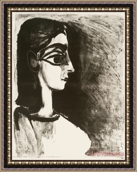 Pablo Picasso Buste De Profil (portrait of Jacqueline) Framed Print