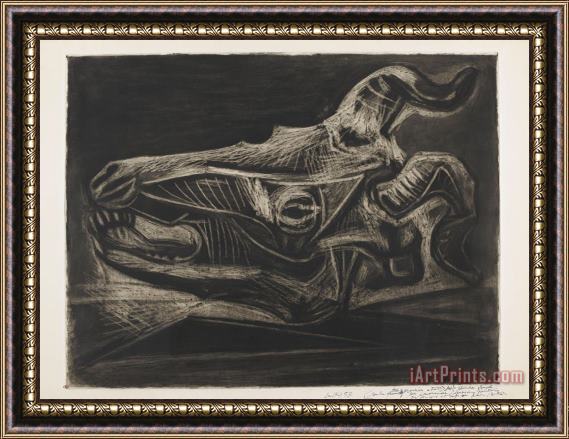 Pablo Picasso Crane De Chevre Sur Une Table, 1er Etat (skull of a Goat on a Table) Framed Painting