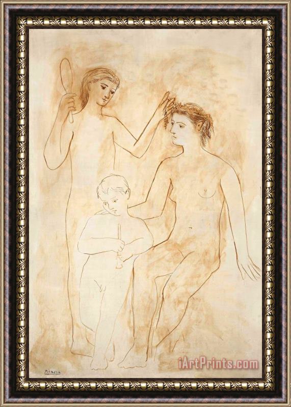 Pablo Picasso Deux Femmes Et Enfant Framed Print