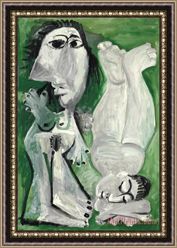 Pablo Picasso Deux Nus Couches Framed Painting