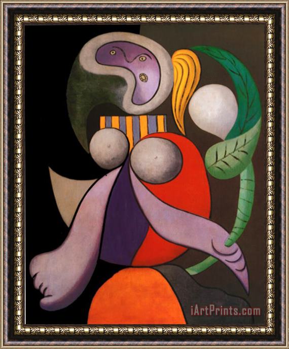 Pablo Picasso Femme a La Fleur C 1932 Framed Painting