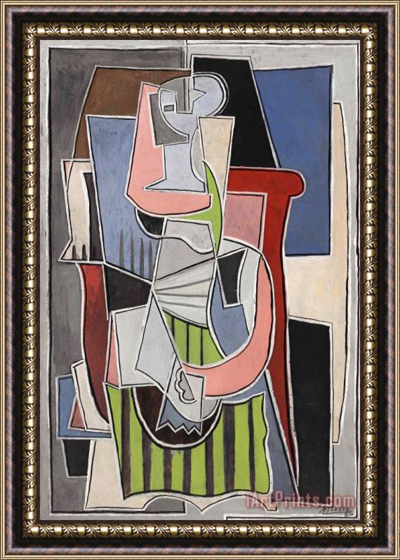 Pablo Picasso Femme Assise Dans Un Fauteuil Framed Print