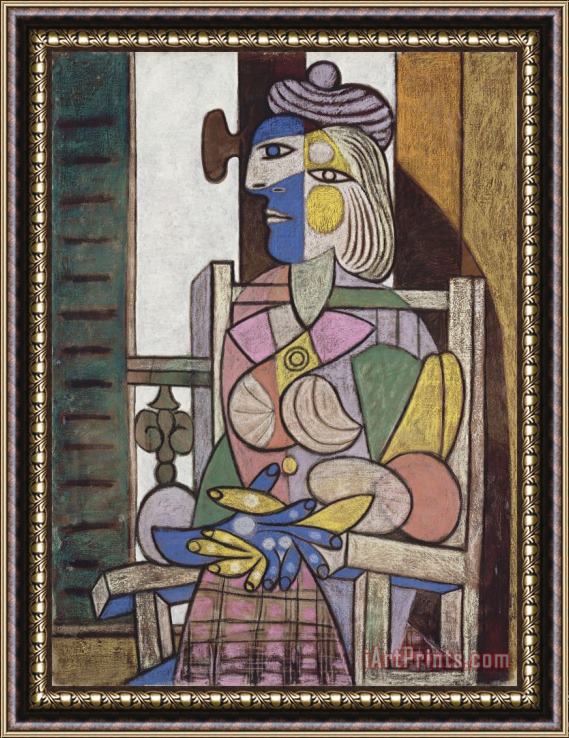 Pablo Picasso Femme Assise Devant La Fenetre (woman Seated Before The Window) Framed Painting