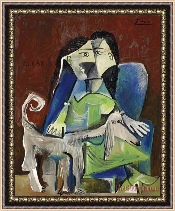 Pablo Picasso Femme Au Chien Framed Print