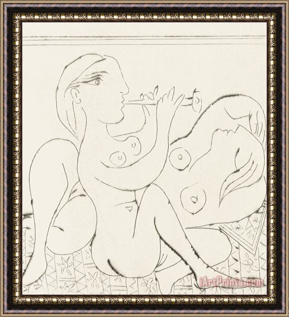 Pablo Picasso Flutiste Et Dormeuse II Framed Print