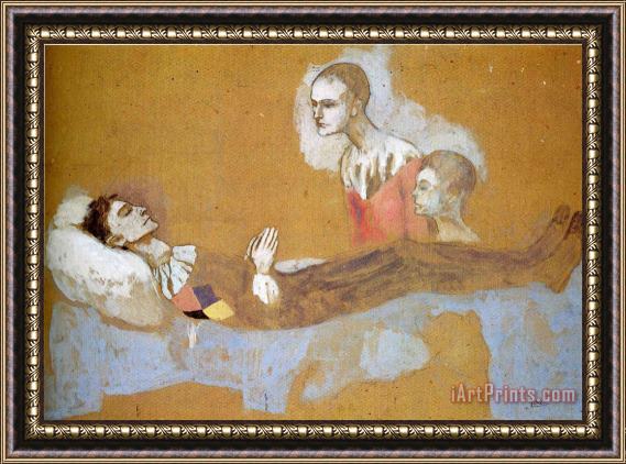 Pablo Picasso Harlequin's Death 1906 Framed Painting