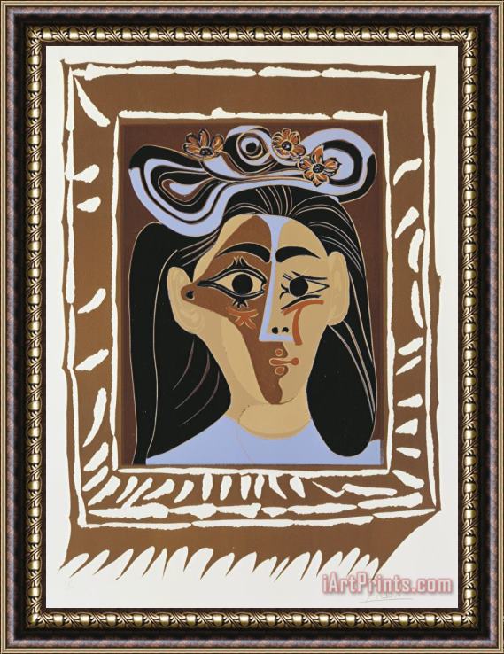 Pablo Picasso Jacqueline Au Chapeau a Fleurs Framed Print