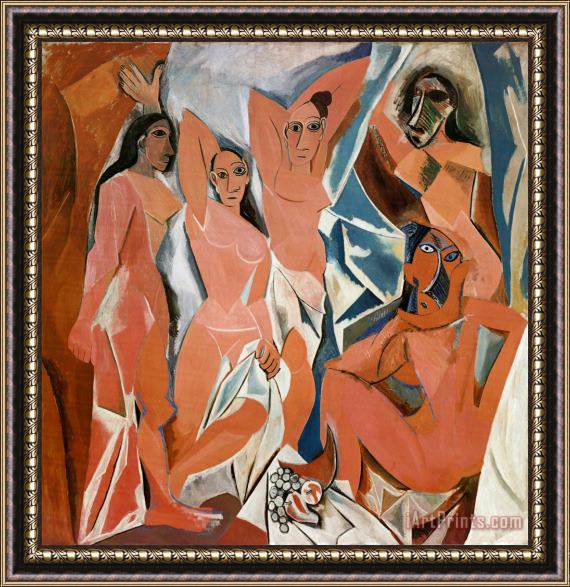 Pablo Picasso Les Demoiselles D Avignon C 1907 Framed Print