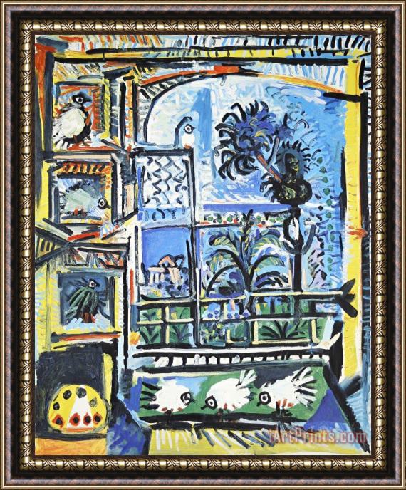 Pablo Picasso Les Pigeons Framed Painting