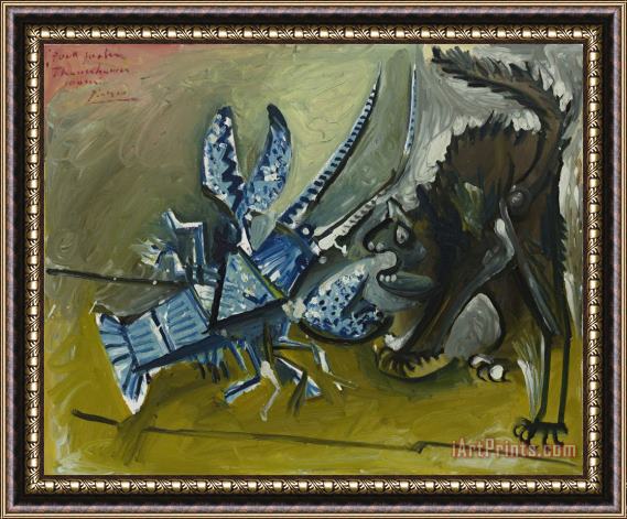 Pablo Picasso Lobster And Cat (le Homard Et Le Chat) Framed Painting