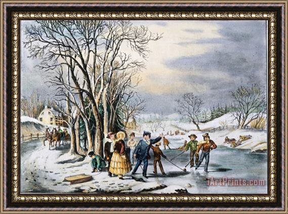 Pablo Picasso Nathaniel Currier Winter Pastime 1856 Framed Painting