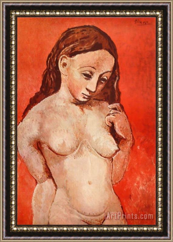 Pablo Picasso Nude on Red Framed Painting