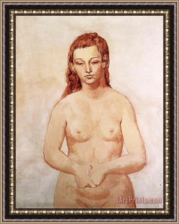 Pablo Picasso Nude with Her Hands Pressed to Each Other 1906 Framed Print