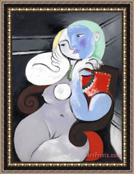 Pablo Picasso Nude Woman in a Red Armchairsized Framed Painting