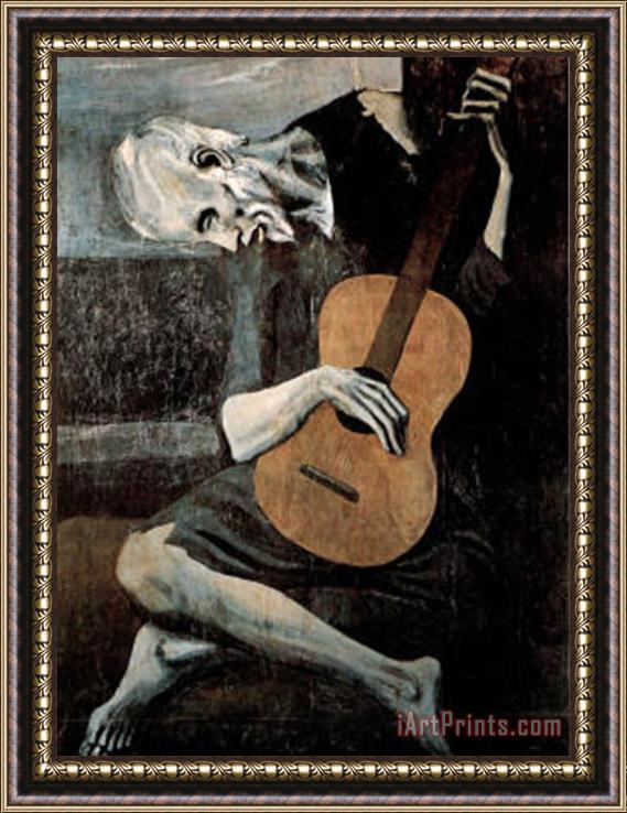 Pablo Picasso Old Guitarist Framed Painting