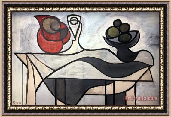 Pablo Picasso Pitcher And Bowl of Fruit Framed Print