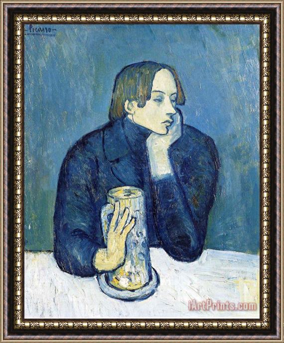 Pablo Picasso Portrait of Jaime Sabartes The Bock 1901 Framed Painting