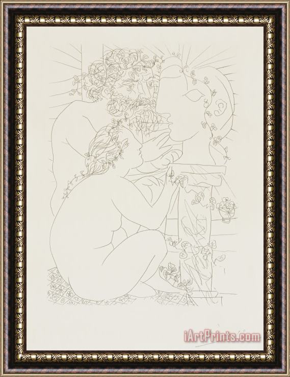 Pablo Picasso Sculptor And Model, Plate 39 From The Suite Vollard Framed Print
