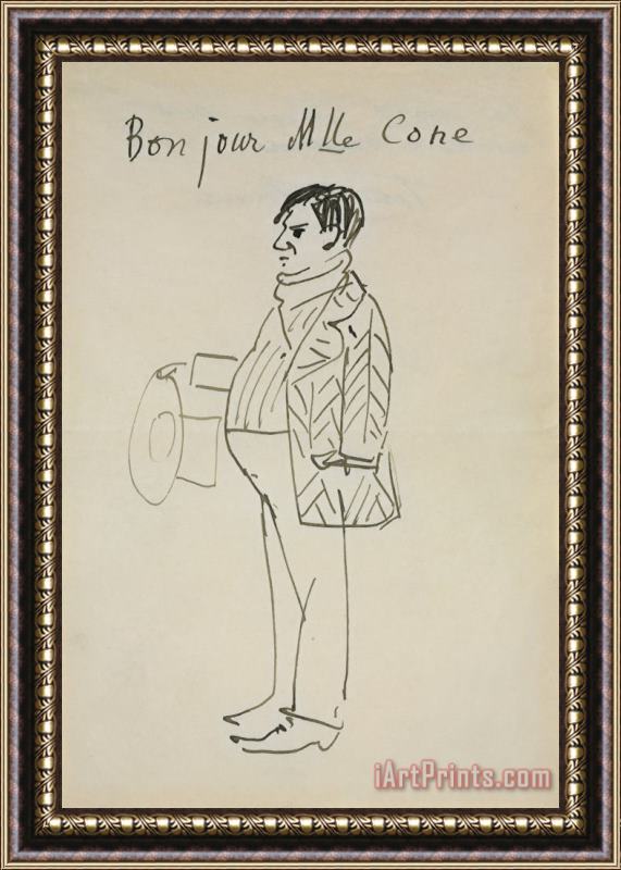 Pablo Picasso Self Portrait (bonjour Mlle Cone) Framed Print