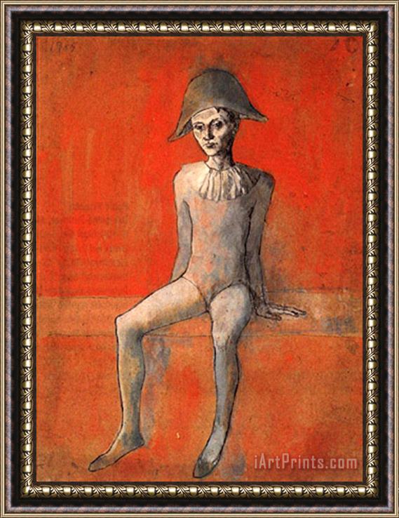 Pablo Picasso Sitzender Harlekin C 1905 Framed Print