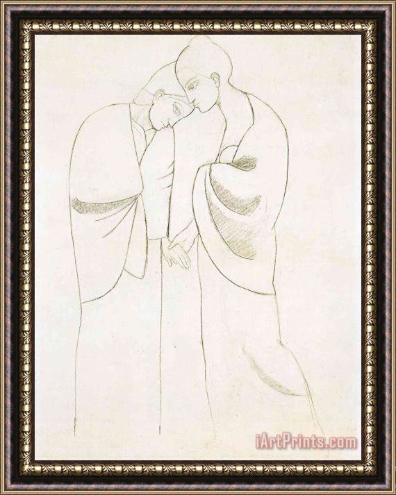 Pablo Picasso Study to Two Sisters 1902 Framed Painting