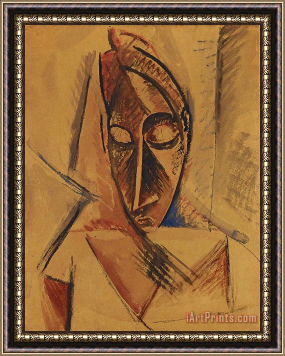 Pablo Picasso Tete (etude Pour Nu a La Draperie), 1907 Framed Painting