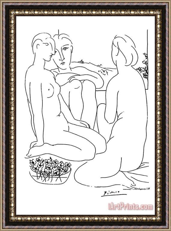 Pablo Picasso Three Nudes And an Anemone Framed Print