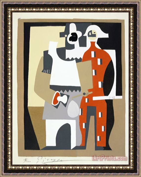 Pablo Picasso Untitled (pierrot And Harlequin) Framed Print