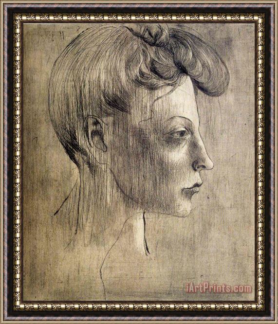 Pablo Picasso Woman's Profile 1905 Framed Painting