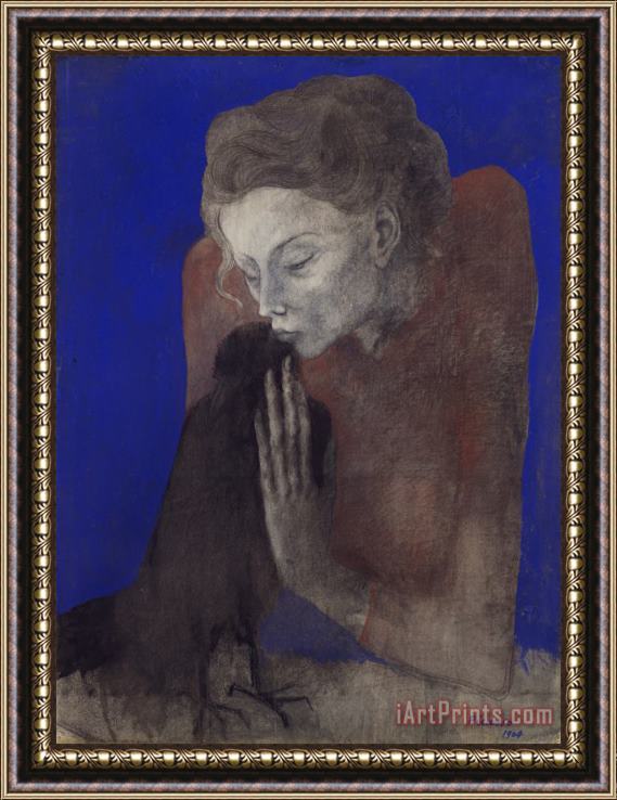 Pablo Picasso Woman with a Crow Framed Painting
