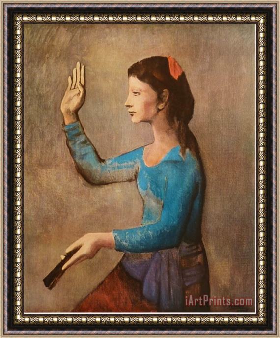 Pablo Picasso Woman with Fan Framed Painting