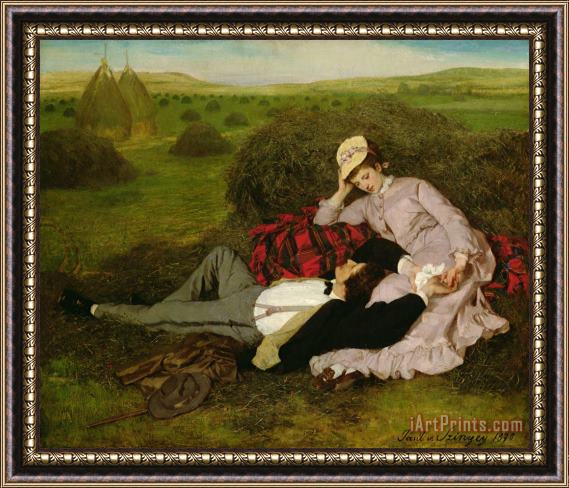 Pal Szinyei Merse The Lovers Framed Painting