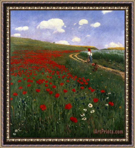 Pal Szinyei Merse The Poppy Field Framed Painting