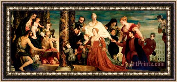 Paolo Caliari Veronese The Madonna of The Cuccina Family Framed Print