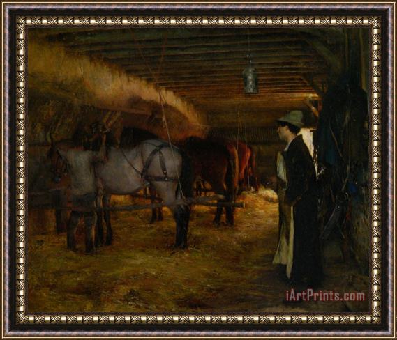 Pascal Adolphe Jean Dagnan Bouveret A Stable Framed Painting