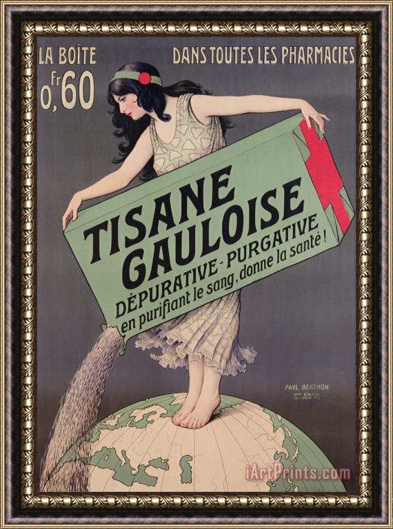 Paul Berthon Poster Advertising Tisane Gauloise Framed Print