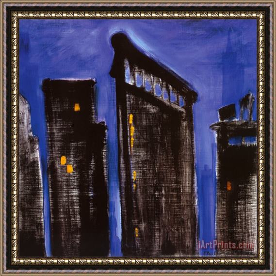 Paul Brent Blue Cityscape Framed Painting