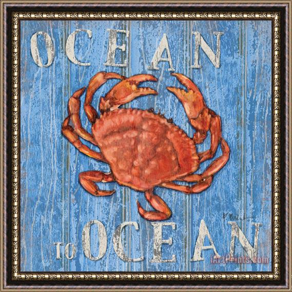 Paul Brent Coastal Usa Red Crab Framed Painting
