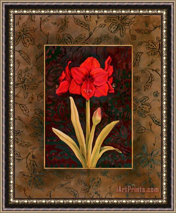 Paul Brent Damask Amaryllis Framed Painting