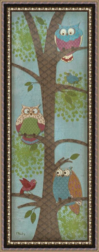 Paul Brent Fantasy Owls Panel II Framed Painting