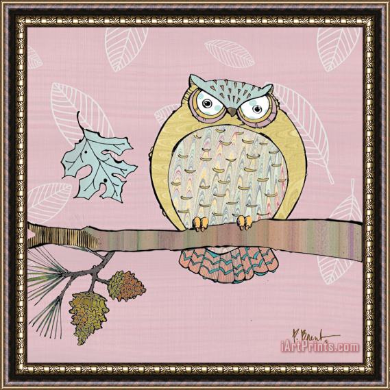 Paul Brent Pastel Owls III Framed Painting