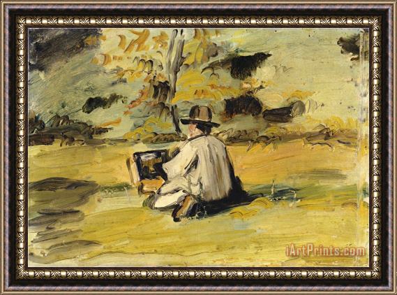 Paul Cezanne A Painter at Work Framed Painting
